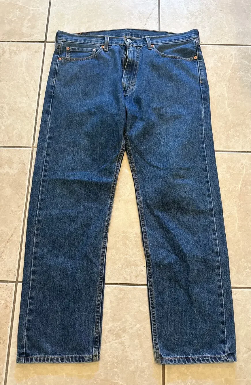 Levi's 505 Regular Fit Jeans Men's Size 36x29 Blue Denim Straight Leg